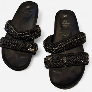 scb collection by suecomma bonnie black embellished slide sandals